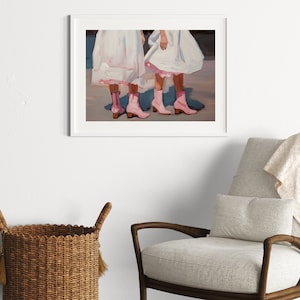 Retro Downloadable Print Girly Western Wall Art Pink Apartment Painting 1950s Aesthetic image 9