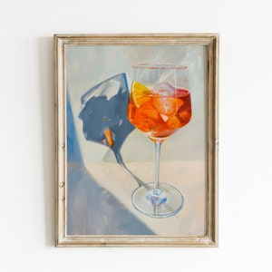 Spritz Print | Trendy Bar Cart Decor | Light Blue College Apartment Wall Art | Retro Cocktail Printable Download