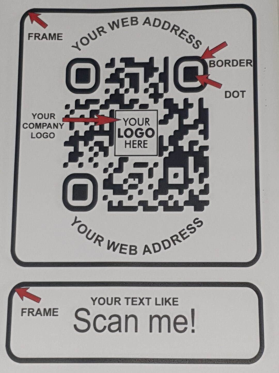 Custom QR Code Line of Text Website Address Car/van Vehicle Business ...