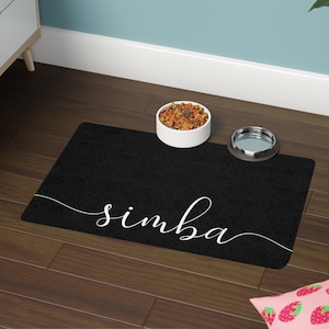 Custom Dog Name Feeding Mat | Pet Mat for Food and Water Bowl | Absorbent Feeding Mat | Personalized Dog Bowl Mat | Custom New Puppy Gift