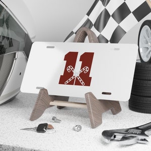 11 Vanity Plate | D9 Fraternity License Plate | Crimson and Cream Vanity Plate | D9 Fraternity Car Accessories | D9 Fraternity Car Decor