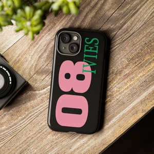 Ivies 08 Phone Case | Alpha Phone Case | iPhone/Google Pixel/Samsung | 08 Phone Case | Pink and Green | Perfect Alpha Gift
