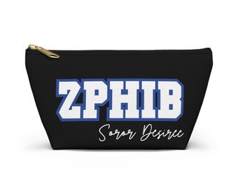 Custom ZPhiB Toiletry Bag | Zeta Makeup Bag | Personalized Zeta Toiletry Bag | Royal Blue and White | Zeta Gift