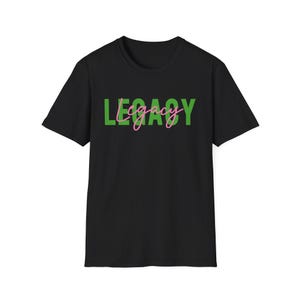 Custom Legacy Alpha TShirt | Alpha Shirt | Personalized Back Alpha Top | Pink and Green Top | Soror Gift