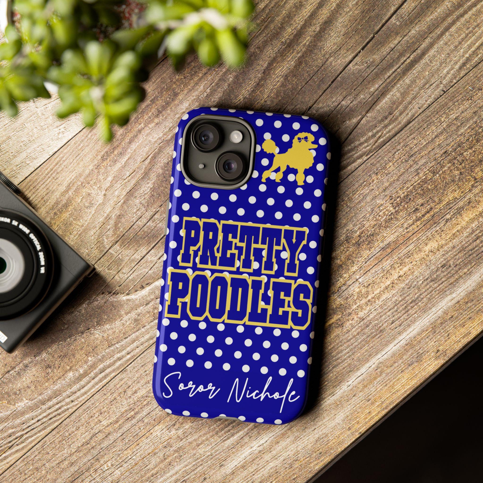 Custom Polkadots Pretty Poodles Phone Case | Sigma Case | Iphone/google  Pixel/samsung | Personalized Sigma Case | Blue and Gold - Etsy