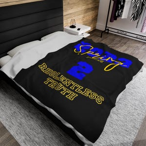 Custom Line Sigma Plush Blanket | Sigma Blanket | Royal Blue and Gold | Sorority Blanket | Black Plush Blanket | Perfect Soror Gift