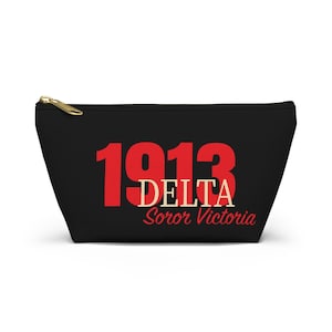 Borsa da toilette Delta 1913 personalizzata / Borsa per il trucco Delta / Borsa da toilette Delta personalizzata / Cremisi e crema / Regalo Delta