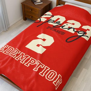 Custom Line Delta Plush Blanket | Delta Blanket | Crimson and Cream | Sorority Blanket | Red Plush Blanket | Perfect Soror Gift