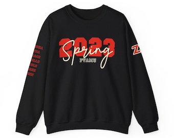 Custom Line Delta Crewneck | Delta Sweatshirt | Personalized Delta Top | Crimson and Cream Hoodie | Soror Gift