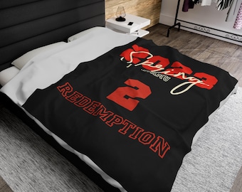 Custom Line Delta Plush Blanket | Delta Blanket | Crimson and Cream | Sorority Blanket | Black Plush Blanket | Perfect Soror Gift