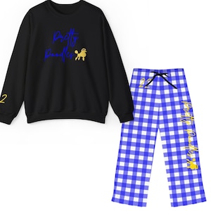 Conjunto de pijama de cuello redondo personalizado con bonitos caniches Sigma