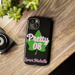 Custom Pretty 08 Phone Case | Alpha Case | iPhone/Google Pixel/Samsung | Personalized Alpha Case | Pink and Green