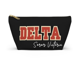 Custom Delta Toiletry Bag | Delta Makeup Bag | Personalized Delta Toiletry Bag | Crimson and Cream | Delta Gift