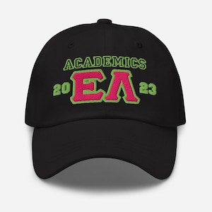 Custom Chapter Alpha Dad Hat | Alpha Cap | Alpha Hat | Pink and Green | Alpha Embroidered Baseball Cap