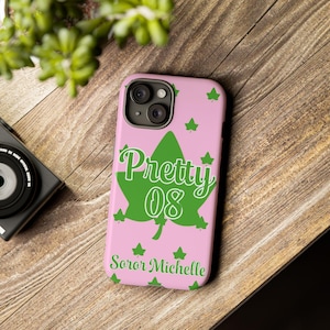 Custom Pretty 08 Ivy Phone Case | Alpha Case | iPhone/Google Pixel/Samsung | Personalized Alpha Case | Pink and Green