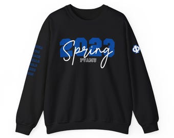 Custom Line Zeta Crewneck | Zeta Sweatshirt | Personalized Zeta Top | Royal Blue and White Hoodie | Soror Gift