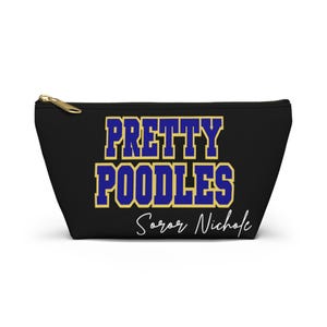 Custom Pretty Poodles Toiletry Bag | Sigma Makeup Bag | Personalized Sigma Toiletry Bag | Royal Blue and Gold | Sigma Gift