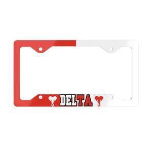 Delta Half-n-Half Metal License Plate Frame