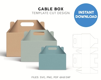 Gable Box Gable Box Template Bundle, SVG, Box Template SVG, Party Favor Box, Cricut Cut Files, Silhouette Cut Files