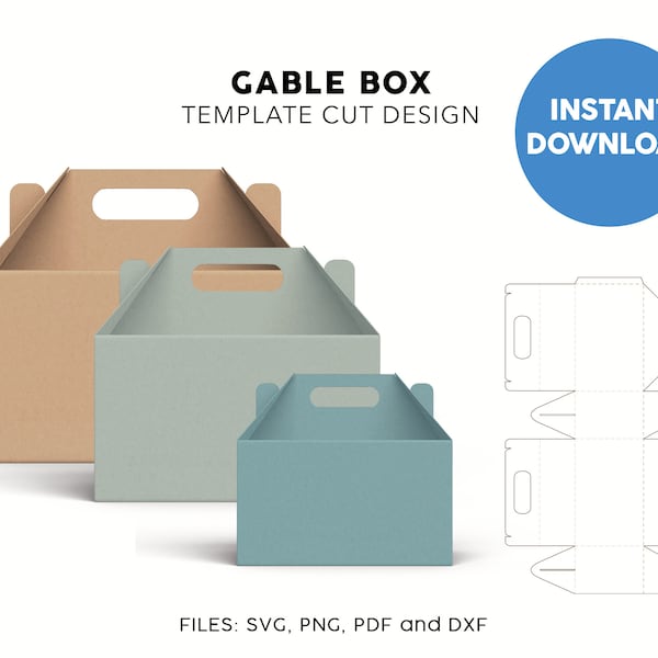 Gable Box Gable Box Template Bundle, SVG, Box Template SVG, Party Favor Box, Cricut Cut Files, Silhouette Cut Files