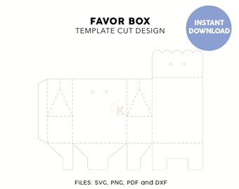 Box Template SVG, Gift box, Favor box, Jewelry box, Paper box template, Party favor box cricut Candy box svg Wedding