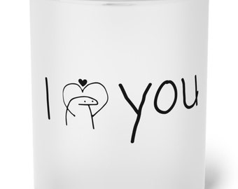 Je t'aime tasse | Tasse d'amour | Tasse en verre d'amour | Tasse en verre givré | Tasse givrée | Tasse d'amour de cadeau | Verre Je t'aime | Je t'aime tasse à café