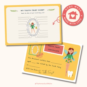 Grafiek verloren tanden, tandenfeegrafiek, grafiek babytanden, afdrukbare tandenfee, tandenfeecertificaat, instant download, peutergrafiek, kinderen