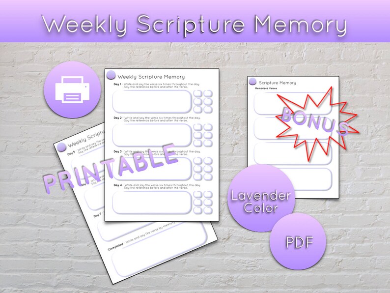 Printable Weekly Scripture Memory | Scripture Study | Bible Study ...