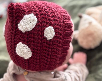 Chapéu de Cogumelo Pixie / gorro de crochê, chapéu de elfo, chapéu de gnomo, chapéu infantil, chapéu de bebê, adereço para fotos, presente, fio, feito à mão