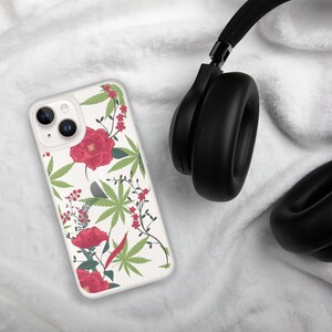 Gorgeous Clear Hemp Leaf Floral Pattern iPhone Case | Multiple Models | 4/20 iPhone Protector | Fashion Gift For Her | FREE SHIPPING
