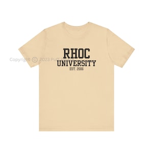 RHOC University Tshirt | Real Housewives Of Orange County Short Sleeve Tee | Bravoholic Theme Merch Bravocon Shirt Fan Gift | FREE Shipping