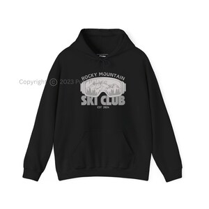 Rocky Mountain Ski Club Hoodie | Skiing Winter Theme Merch Hooded Sweatshirt | Unisex Gift Mountains Ski Goggles Shirt | FREE Shipping