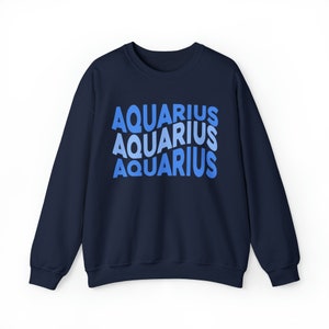 Aquarius Zodiac Sweatshirt | Aquarius Star Sign Shirt Aquarius Water Bearer Astrology Gift Aquarius Celestial Horoscope Merch FREE Shipping