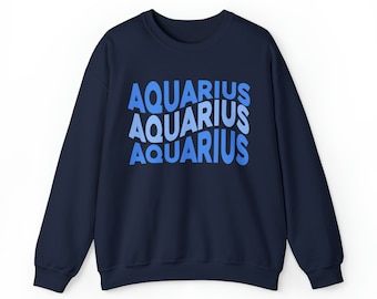 Acuario Zodiac Sudadera / Acuario Estrella Signo Camisa Acuario Portador de Agua Astrología Regalo Acuario Horóscopo Celestial Merch Envío GRATIS