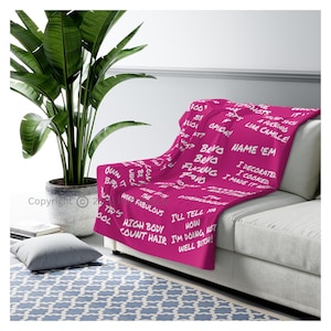 BravoTV Real Housewives Quote Sherpafleecedeken | Roze Rhop Rhony Rhonj Rhobh Rhoslc Rhoa Throw Bravo tv fan cadeau | GRATIS VERZENDING