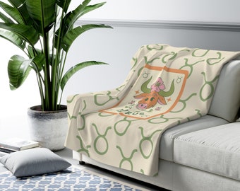 Taurus Zodiac Sherpa Fleece Blanket | Taurus Birthday Horoscope Astrology Gift Idea | Taurus Bull Star Sign Home Decor | FREE SHIPPING