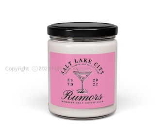 Vela de soja perfumada RHOSLC Rumors Pink Gossip Club, 9 oz / 9 opciones de aroma, regalo para amas de casa