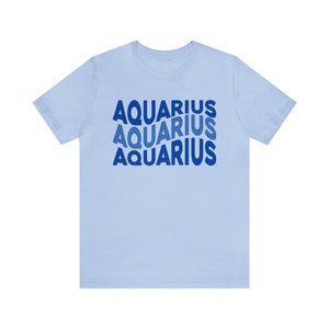 Aquarius Zodiac Sign Tshirt | Aquarius Water Bearer Star Sign Shirt | Aquarius Astrology Sign Gift | Unisex Cotton Tee | FREE SHIPPING