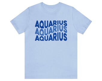 Acuario Signo del zodiaco Camiseta / Acuario Agua Portador Estrella Signo Camisa / Acuario Astrología Signo Regalo / Camiseta de algodón unisex / ENVÍO GRATIS