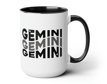 15オンス ジェミニ星座コーヒーマグ | ジェミニ占星術誕生日ギフト | ジェミニ星座星占い天体グッズ | 送料無料