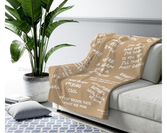 Vanderpump Rules Quote Tan Sherpa Fleece Blanket | Scandoval Pump Rules VPR Fan Merch BravoTV Home Decor Bravoholic Fan Gift | FREE SHIPPING