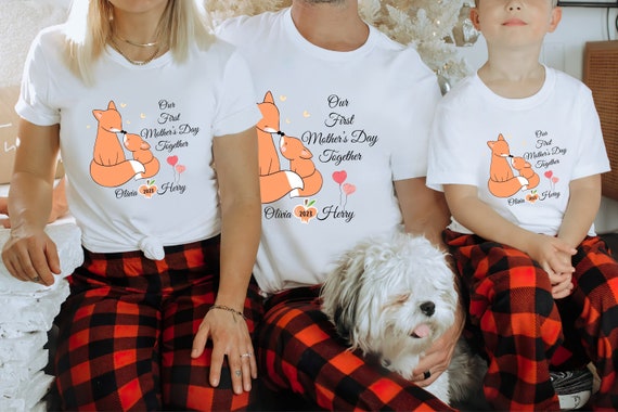 Our First Mother&#39;s Day Shirts, Personalized Name, First Mothers Day,  Mother&#39;s Day Gift, Fox Shirt.