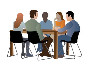 Vector Business Meeting Illustration – Digital Download, Original by Digytl, Includes AI, EPS, JPG (5000px)