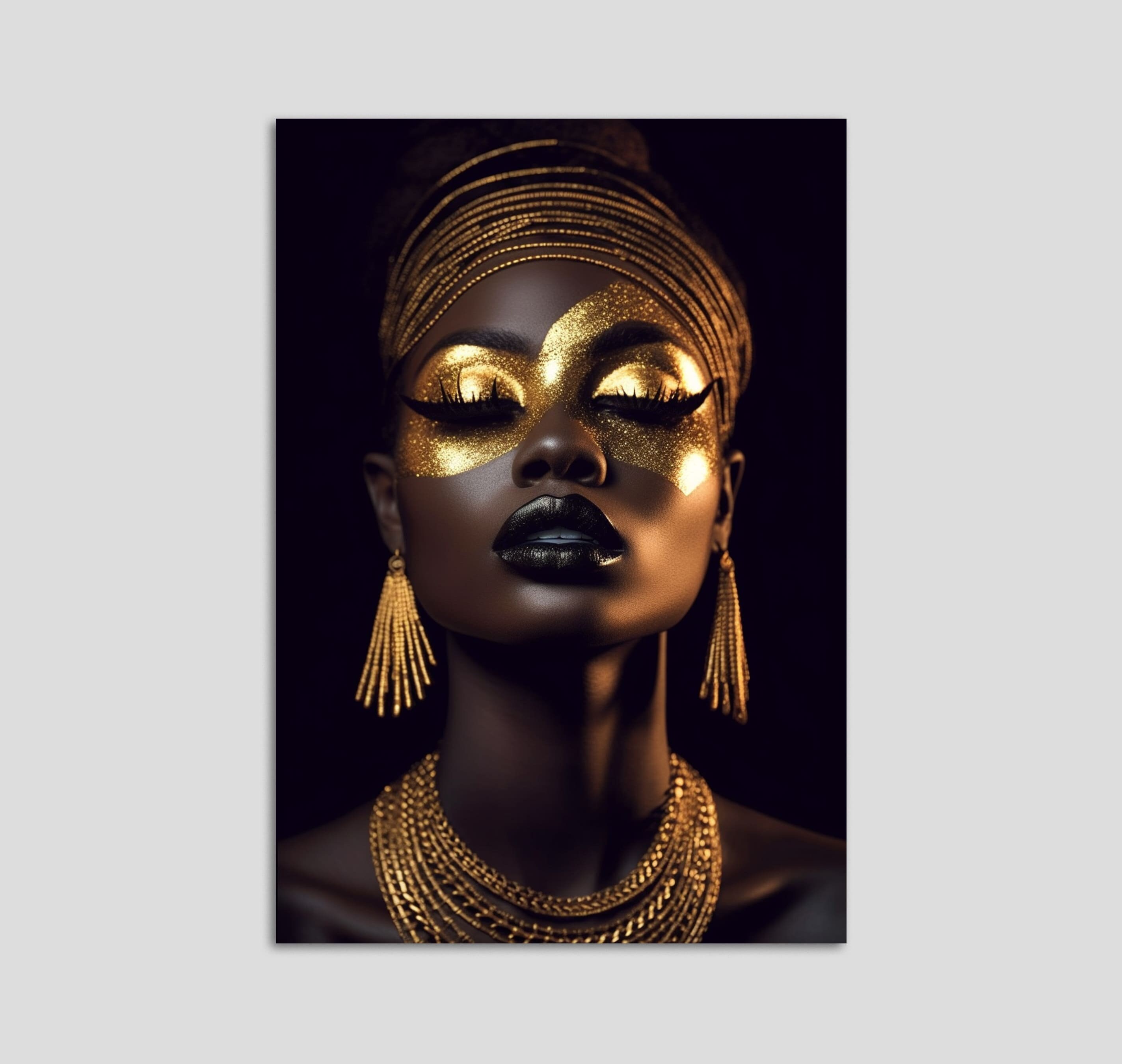 Wandbild Afrikanische Frau – Abstraktes Ölgemälde Auf Leinwand, 40x60/50x70/60x90 Cm, Für Wohnzimmer & Deko