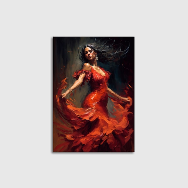 Flamenco Dancer Leinwandbild Leinwand Bild XXL Bilder Poster Wandbild  Kunstdruck Wanddeko Wohndeko Kunst
