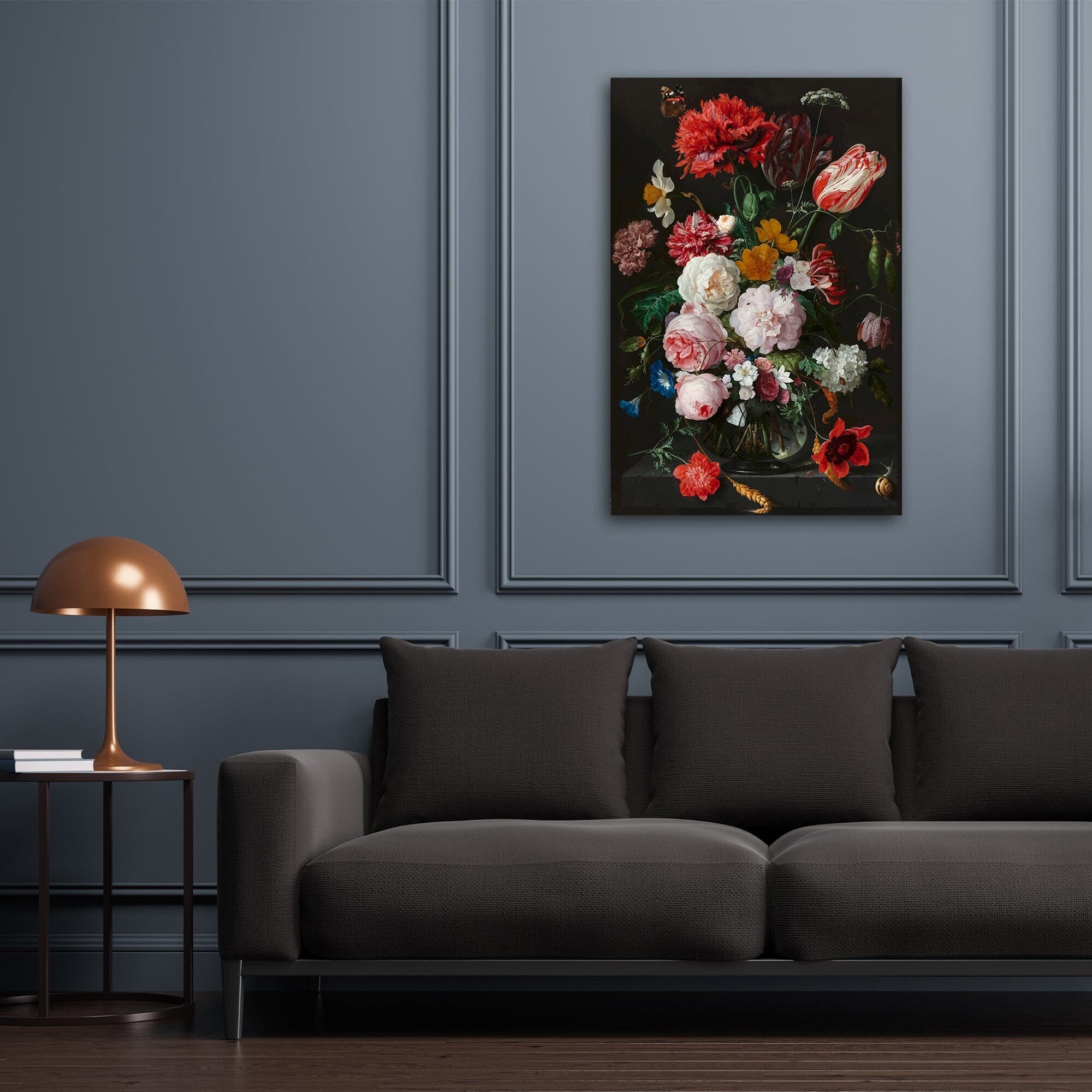 AMXBZC Abstraktes Blumen Leinwandbild 60x90cm - Moderne Wanddekoration Für Wohnzimmer & Büro