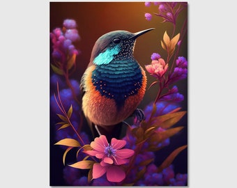 Exotischer Vogel Leinwandbild Leinwand Bild XXL Bilder Poster Wandbild  Kunstdruck Wanddeko Wohndeko Kunst