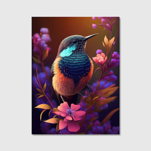 Exotischer Vogel Leinwandbild Leinwand Bild XXL Bilder Poster Wandbild  Kunstdruck Wanddeko Wohndeko Kunst