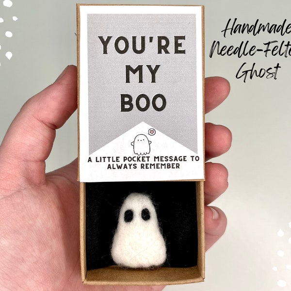 Pocket Ghost, Pet Ghost, miniature ghost, ghost in a jar, felt ghost, adopt a ghost, tiny ghost, needle felted ghost, ghost gift, cute ghost