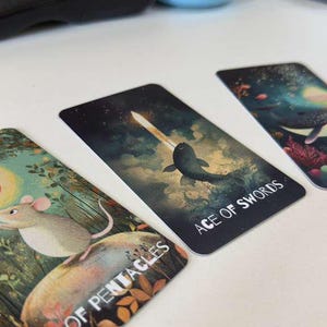 Tarot Deck for Beginners | Tarot Deck Black Indie | Feasts & Fables | Animal Divination Cards | 350gsm Luxury Gift Set image 15